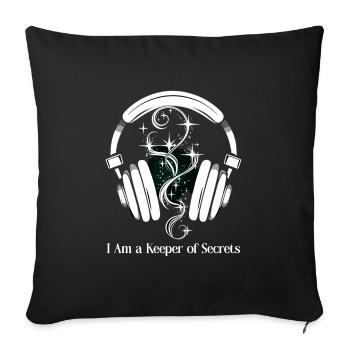 Gift for book lovers with - Sofa pillowcase 17,3'' x 17,3'' (45 x 45 cm) - black - Front