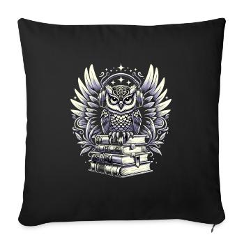 Gift for book lovers with - Sofa pillowcase 17,3'' x 17,3'' (45 x 45 cm) - black - Front