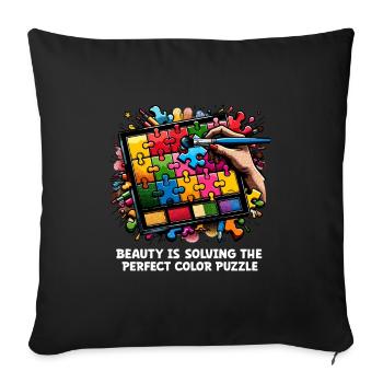 Puzzle Lover Jigzaw Puzzle Jeu de société Puzzler - Housse de coussin décorative 45 x 45 cm - noir - Devant