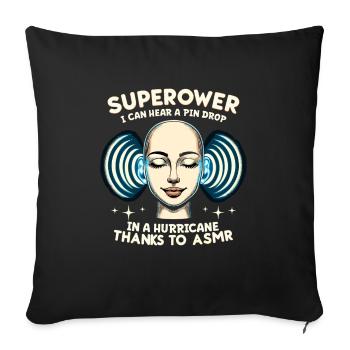 Asmr Chuchotement Asmr Enthousiaste Pleine conscience - Housse de coussin décorative 45 x 45 cm - noir - Devant