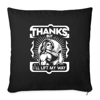 Female Bodybuilding Powerlifting Weightlifting Fit - Sofa pillowcase 17,3'' x 17,3'' (45 x 45 cm) - black - Front