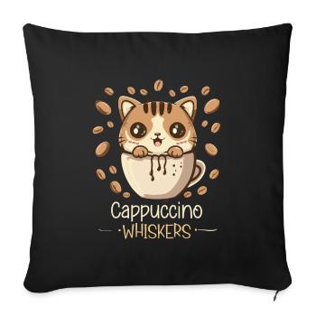 Coffee Break Cat Lover, Coffee Lover Cute Cat - Sofa pillowcase 17,3'' x 17,3'' (45 x 45 cm) - black - Front