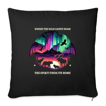Aurora Aurora Tracker Alaska Wilderness - Sofa pillowcase 17,3'' x 17,3'' (45 x 45 cm) - black - Front