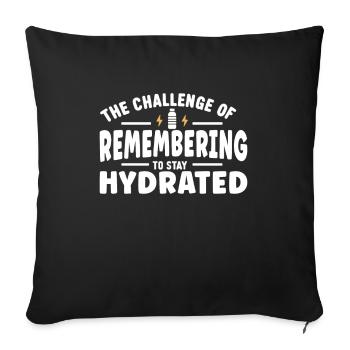Hydration Drink Water Stay Hydrated - Sofa pillowcase 17,3'' x 17,3'' (45 x 45 cm) - black - Front