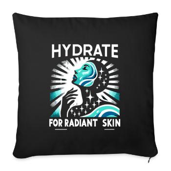 Hydration Drink Water Stay Hydrated - Sofa pillowcase 17,3'' x 17,3'' (45 x 45 cm) - black - Front