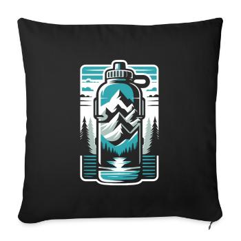Hydration Drink Water Stay Hydrated - Sofa pillowcase 17,3'' x 17,3'' (45 x 45 cm) - black - Front