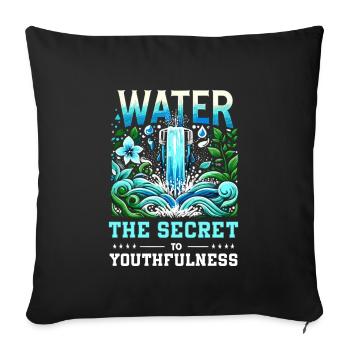 Hydration Drink Water Stay Hydrated - Sofa pillowcase 17,3'' x 17,3'' (45 x 45 cm) - black - Front