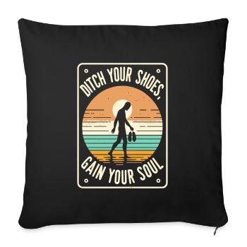 Barefood Lifestlye Ntural Foot Health Foot - Sofa pillowcase 17,3'' x 17,3'' (45 x 45 cm) - black - Front
