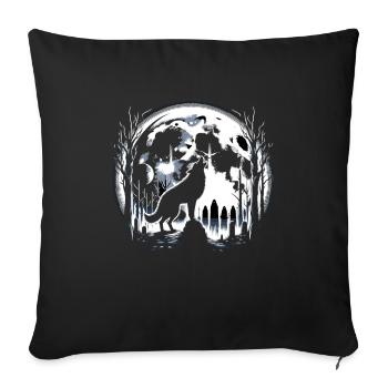 Chien d'horreur Halloween Spooky Dog Lover Chien gothique - Housse de coussin décorative 45 x 45 cm - noir - Devant