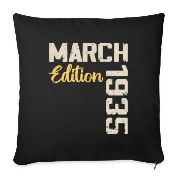 March 1935 Birthday Gift March 1935 - Sofa pillowcase 17,3'' x 17,3'' (45 x 45 cm) - black - Front