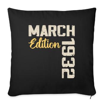 März 1932 Geburtstagsgeschenk März 1932 - Sofakissenbezug 45 x 45 cm - Schwarz - Vorne