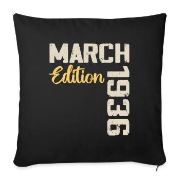 März 1936 Geburtstagsgeschenk März 1936 - Sofakissenbezug 45 x 45 cm - Schwarz - Vorne