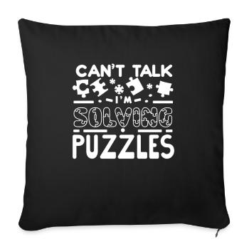 Puzzle Lover Jigzaw Puzzle Jeu de société Puzzler - Housse de coussin décorative 45 x 45 cm - noir - Devant