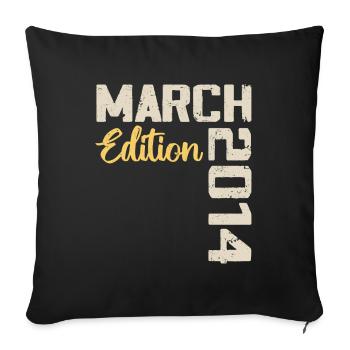März 2014 Geburtstagsgeschenk März 2014 - Sofakissenbezug 45 x 45 cm - Schwarz - Vorne