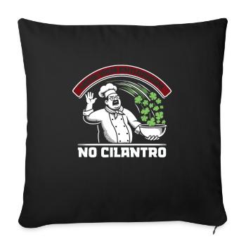 Coriandre Hater haine coriandre savon bouton - Housse de coussin décorative 45 x 45 cm - noir - Devant