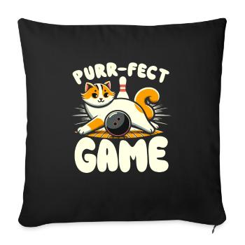 Drôle de bowling équipe bowler grève bowling club - Housse de coussin décorative 45 x 45 cm - noir - Devant