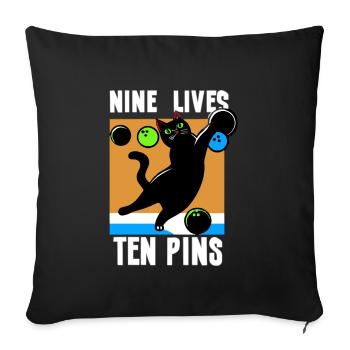 Funny bowling-team-bowler-strike-bowling-club - Sofa pillowcase 17,3'' x 17,3'' (45 x 45 cm) - black - Front