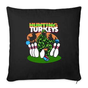 Funny bowling team bowler strike bowling club - Sofa pillowcase 17,3'' x 17,3'' (45 x 45 cm) - black - Front