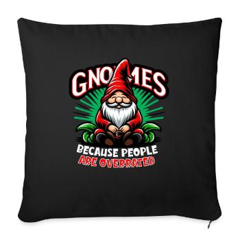 Nains de jardin Gnome Lover Drôle Gnome Jardinage - Housse de coussin décorative 45 x 45 cm - noir - Devant
