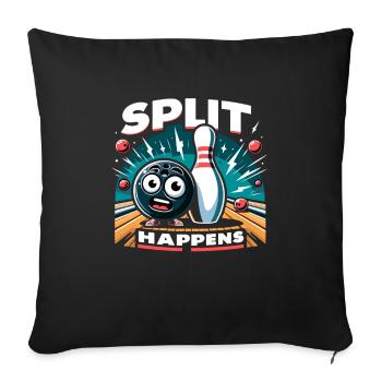 Drôle de bowling équipe bowler grève bowling club - Housse de coussin décorative 45 x 45 cm - noir - Devant