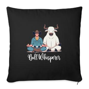 Rodeo Bull Riding Livestock Show Farmer Cattle - Sofa pillowcase 17,3'' x 17,3'' (45 x 45 cm) - black - Front
