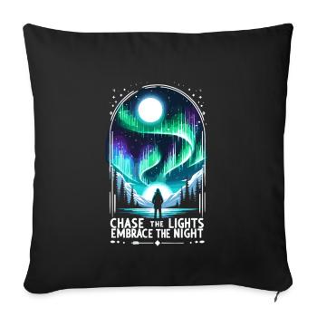 Aurora Aurora Tracker Alaska Wilderness - Sofa pillowcase 17,3'' x 17,3'' (45 x 45 cm) - black - Front