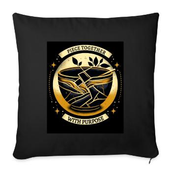 Kintsugi Kintsukuroi Imperfekte Japanische Kunst - Sofakissenbezug 45 x 45 cm - Schwarz - Vorne