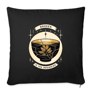 Kintsugi Kintsukuroi Imperfekte Japanische Kunst - Sofakissenbezug 45 x 45 cm - Schwarz - Vorne