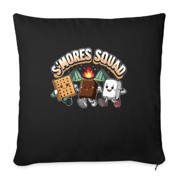 Scout Camping Randonnée en plein air autour d’un feu de camp - Housse de coussin décorative 45 x 45 cm - noir - Devant