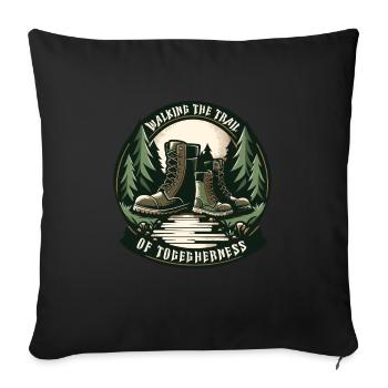 Scout Camping Randonnée en plein air autour d’un feu de camp - Housse de coussin décorative 45 x 45 cm - noir - Devant