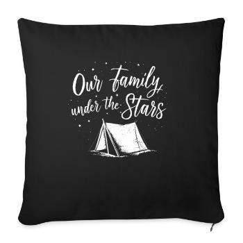 Scout Camping Randonnée en plein air autour d’un feu de camp - Housse de coussin décorative 45 x 45 cm - noir - Devant