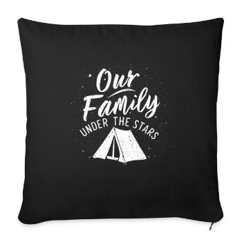 Scout Camping Randonnée en plein air autour d’un feu de camp - Housse de coussin décorative 45 x 45 cm - noir - Devant