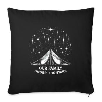 Scout Camping Randonnée en plein air autour d’un feu de camp - Housse de coussin décorative 45 x 45 cm - noir - Devant
