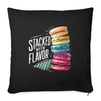 Macaron lovers French macarons - Sofa pillowcase 17,3'' x 17,3'' (45 x 45 cm) - black - Front