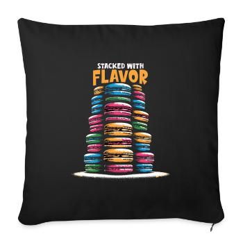 Macaron lovers French macarons - Sofa pillowcase 17,3'' x 17,3'' (45 x 45 cm) - black - Front