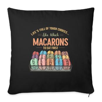 Macaron lovers French macarons - Sofa pillowcase 17,3'' x 17,3'' (45 x 45 cm) - black - Front