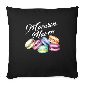 Macaron lovers French macarons - Sofa pillowcase 17,3'' x 17,3'' (45 x 45 cm) - black - Front