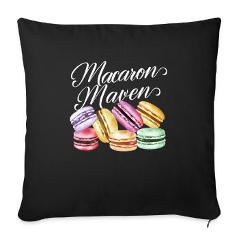 Macaron lovers French macarons - Sofa pillowcase 17,3'' x 17,3'' (45 x 45 cm) - black - Front