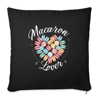 Macaron lovers French macarons - Sofa pillowcase 17,3'' x 17,3'' (45 x 45 cm) - black - Front