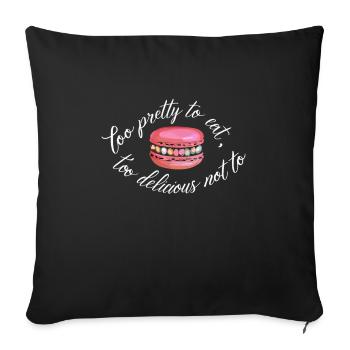 Macaron lovers French macarons - Sofa pillowcase 17,3'' x 17,3'' (45 x 45 cm) - black - Front