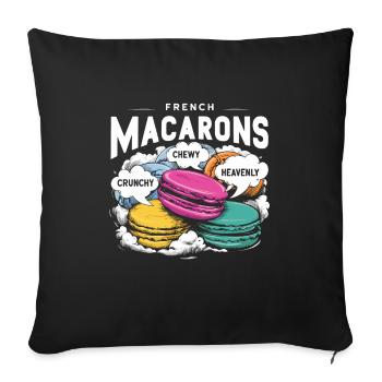Macaron lovers French macarons - Sofa pillowcase 17,3'' x 17,3'' (45 x 45 cm) - black - Front
