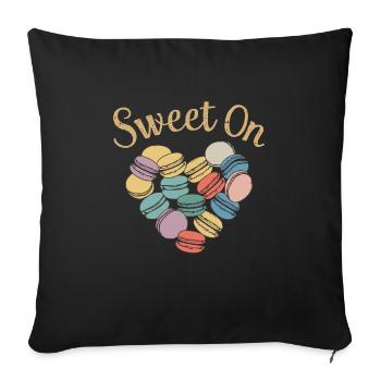 Macaron lovers French macarons - Sofa pillowcase 17,3'' x 17,3'' (45 x 45 cm) - black - Front