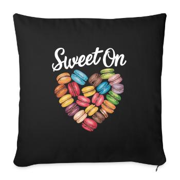 Macaron lovers French macarons - Sofa pillowcase 17,3'' x 17,3'' (45 x 45 cm) - black - Front