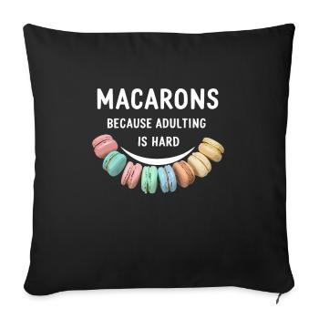 Macaron-liebhaber Französische Macarons - Sofakissenbezug 45 x 45 cm - Schwarz - Vorne