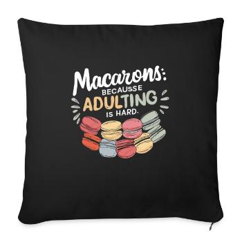 Macaron lovers French macarons - Sofa pillowcase 17,3'' x 17,3'' (45 x 45 cm) - black - Front