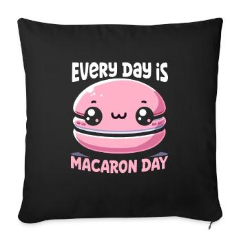 Macaron lovers French macarons - Sofa pillowcase 17,3'' x 17,3'' (45 x 45 cm) - black - Front
