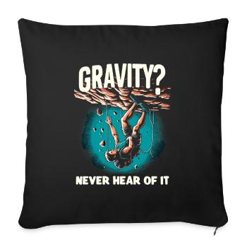 Climbing, Outdoor adventure, Bouldering - Sofa pillowcase 17,3'' x 17,3'' (45 x 45 cm) - black - Front