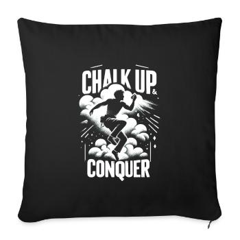 Climbing, Outdoor adventure, Bouldering - Sofa pillowcase 17,3'' x 17,3'' (45 x 45 cm) - black - Front