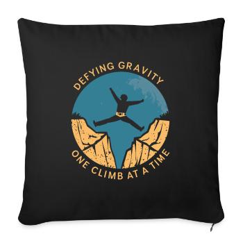Escalade, Aventure en plein air, Escalade de bloc - Housse de coussin décorative 45 x 45 cm - noir - Devant
