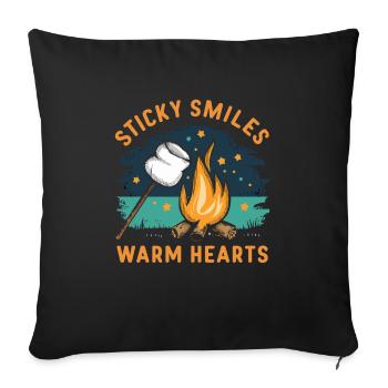 Scout Camping Randonnée en plein air autour d’un feu de camp - Housse de coussin décorative 45 x 45 cm - noir - Devant